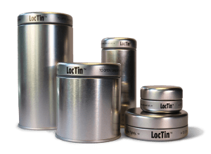 All sizes of the patented marijuana tins - the LocTins®.